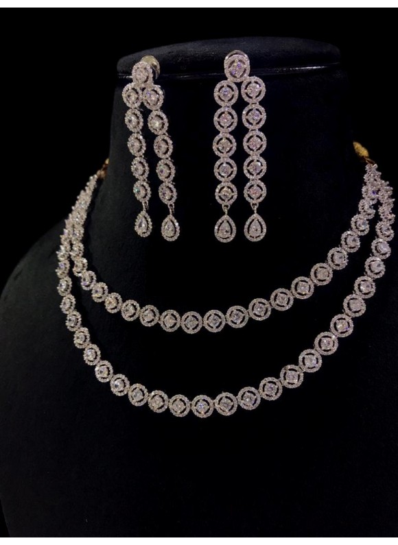 2-strings Diamond necklace set